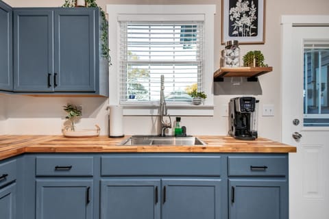 Kitchen has brand new appliance and is fully stocked with amenities