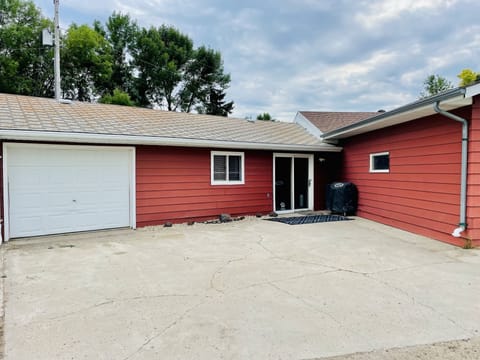 Entrance with propane and pellet grill available. 