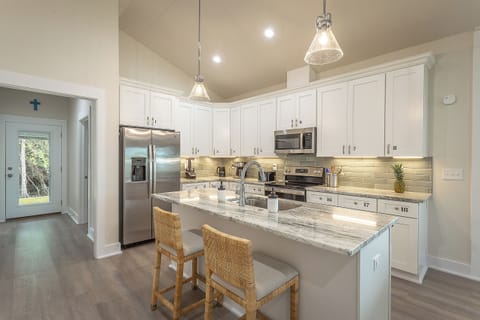 The kitchen is stocked with everything you need to whip up your favorite foods.