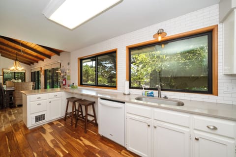 Large open kitchen with breakfast bar area