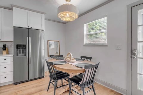 Indoor seating area is the perfect spot for a slow morning breakfast cooked in. 