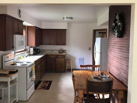 Looking east-west in kitchen.