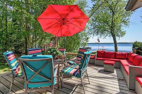 Al fresco dining on the oversized deck. Enjoy the lake breeze while you grill.