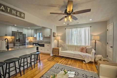 The Living Room is stocked with blankets to snuggle up in. 