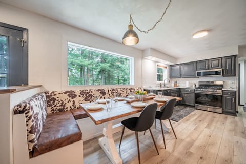 Enjoy meals together in our charming built-in banquette