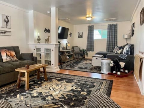 Spacious livingroom - 2 pull up beds and a gateleg table for office/dining space