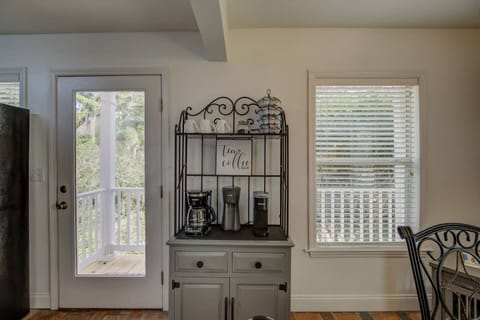 Coffee and tea bar, fully stocked with all the amenities