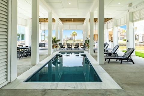 Take a dip in the private heated pool