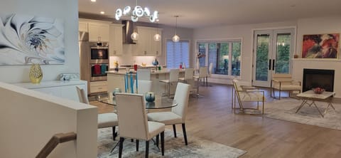 Main floor open living, dining, kitchen