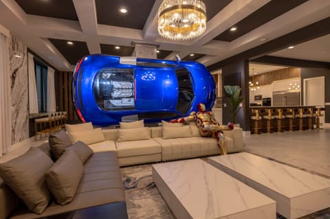 Cozy up in one of the living rooms with your friend of steel