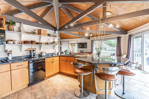 Counter seating with a unique twist, offering both style and comfort for every meal.