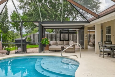 View of Heated Pool and seating
