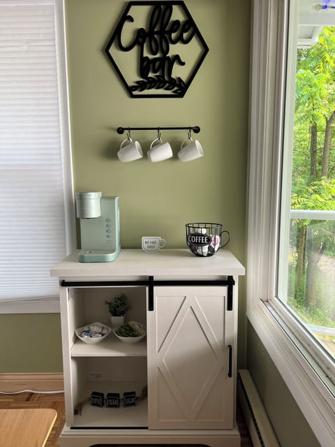 Fully stocked coffee bar