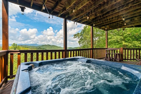 Views from the hot tub on the lower deck. 