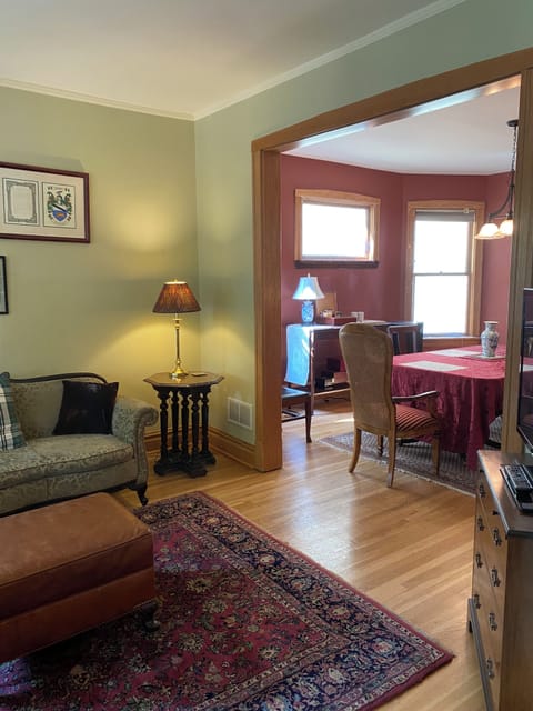 Classic furnishings in Living and Dining rooms.