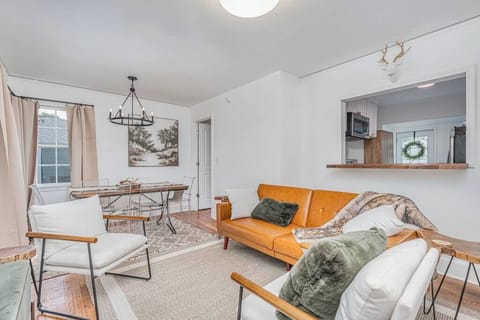 Den with dining area