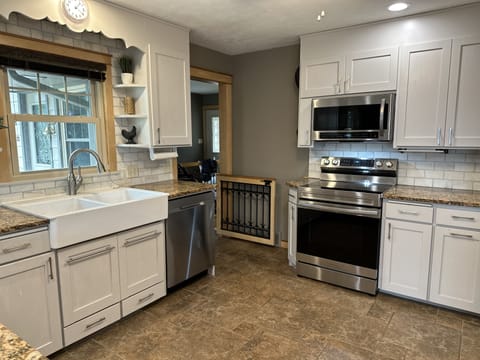 Brand new appliances and a built-in baby gate.