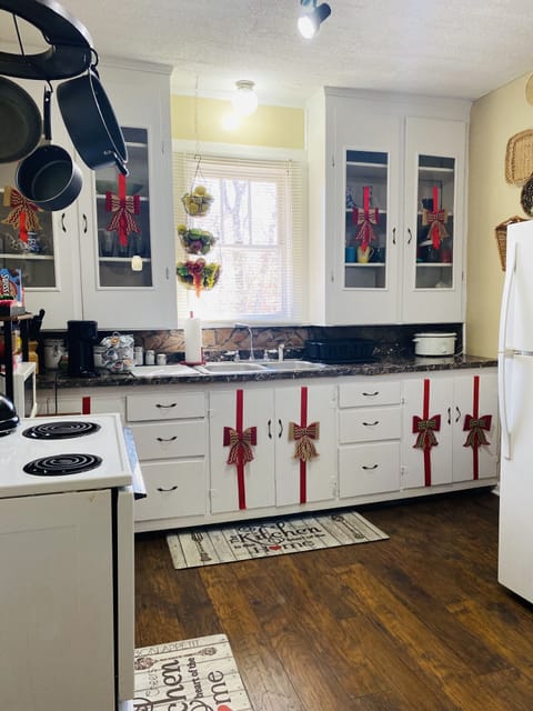 Whip up a wholesome meal in this beautiful Christmas decorated kitchen!