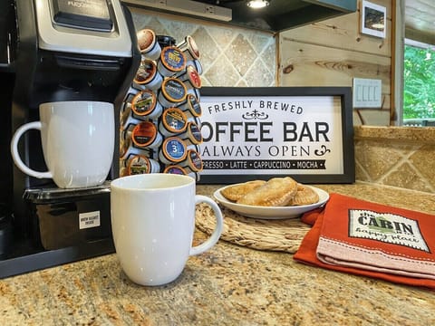 …the coffee station is ready, so pick up those fruit hand pies from Mercier Orchards.