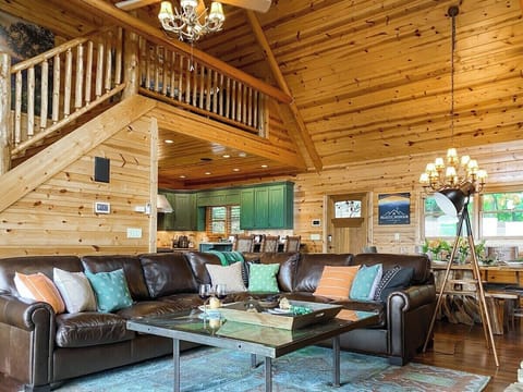 The main living area is the perfect spot to enjoy a view or curl up by the fire!