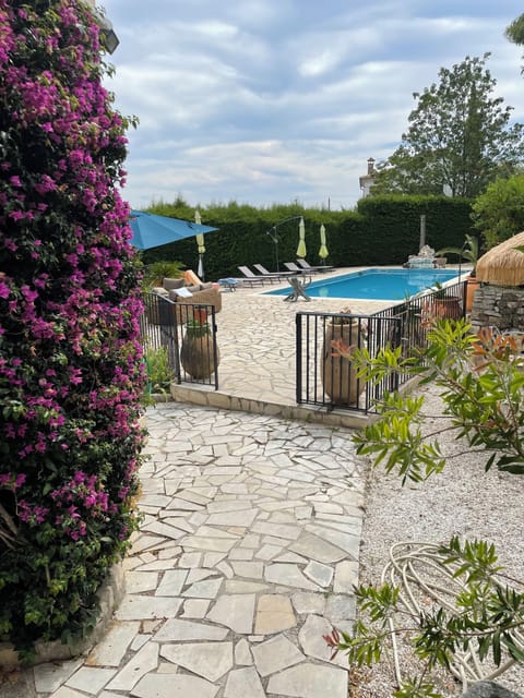 Path to pool area from the villa 