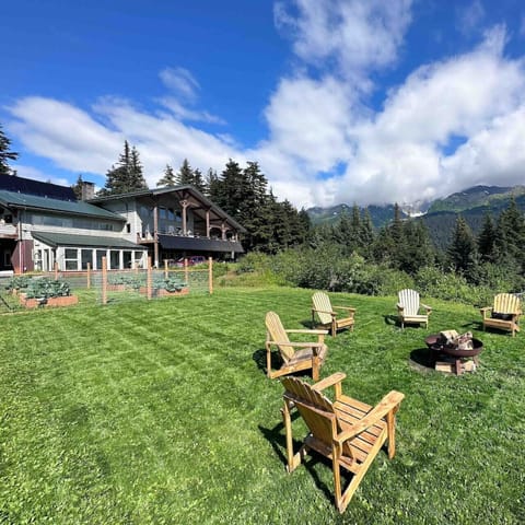 Community fire pit, lawn and garden