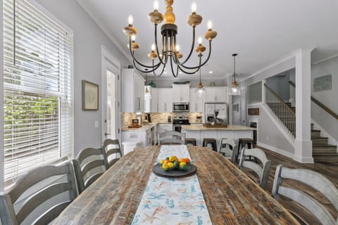 Dining area with seating for eight