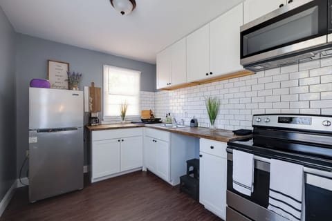 Bright space with kitchen essentials