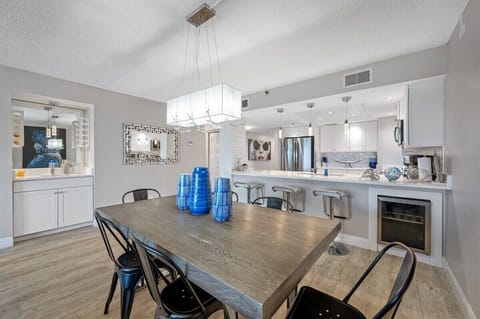 Dining table with seating for 6 plus 3 counter top stools