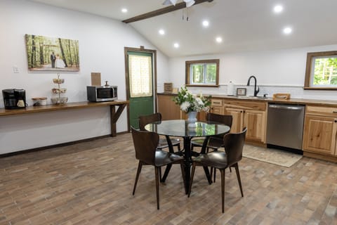 Coffee, tea, hot chocolate, sugar and creamer are included.