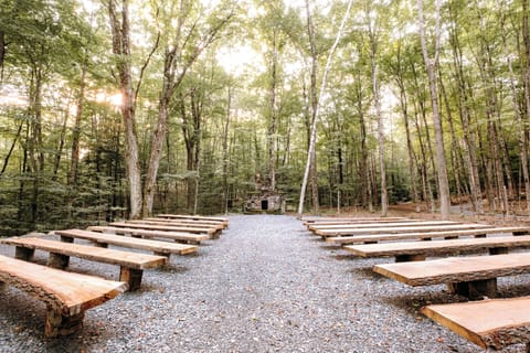 When taking the stroll, stop at the Camp Chapel with a book. If you are coming on the weekend, there could be a couple getting married.