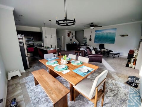 kitchen, dining and living room 