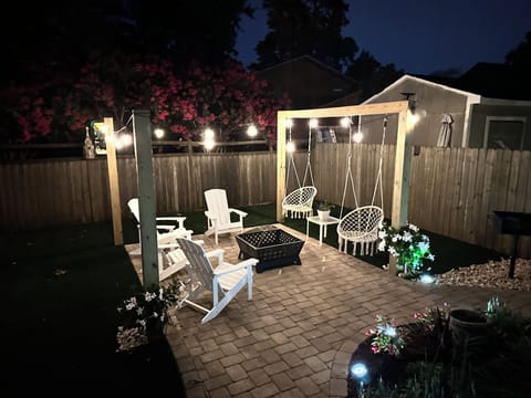 Backyard seating area