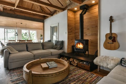 Indoor wood burning fire place