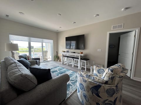 Family time. Plenty of cozy seating.