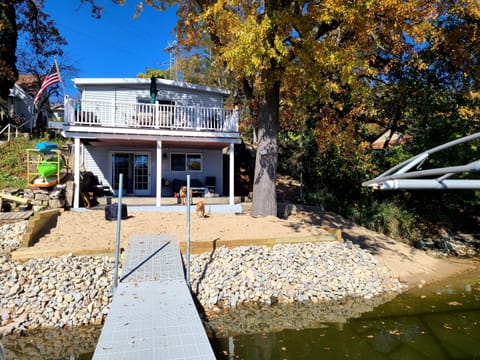 Private sand beach and decks