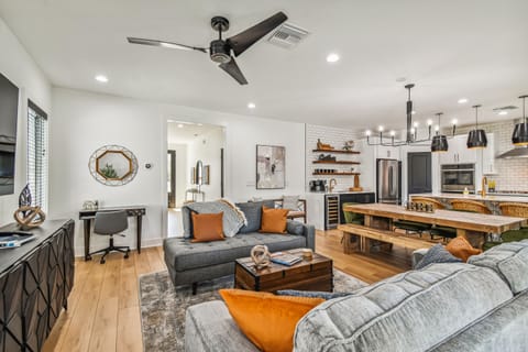 Open Concept, main floor living room, dining and kitchen