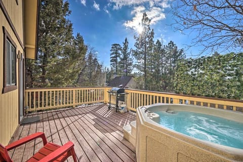 Deck with hot tub and tree tops!
