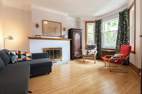 Bright living room with pull out sofa