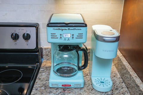 Pot brew and K cup coffee options and coffee provided