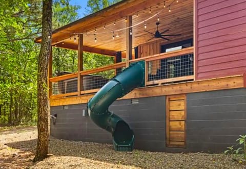 Slide into fun at our vacation home! This unique feature promises extra joy and excitement for the kids (or the young at heart).