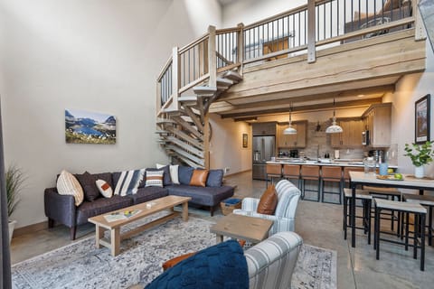 Elegant living room and open floor plan invites relaxation and socializing.