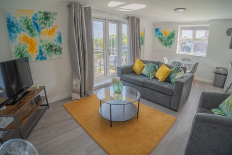 Living room and dining area