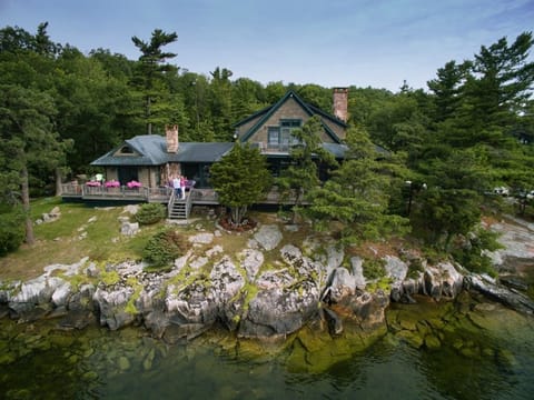 Front of house on private peninsula.