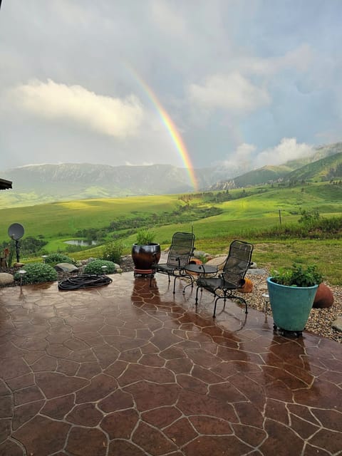 A beautiful rainbow off the deck of the Double Eight property.