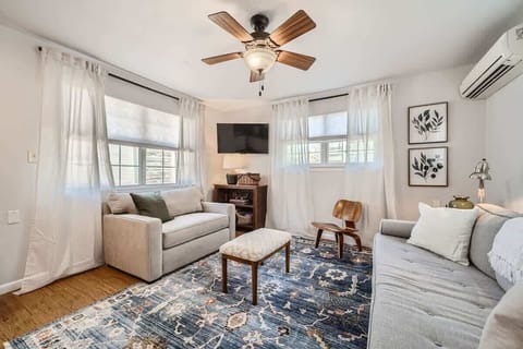 Enjoy a stylishly decorated living room with all the comforts of home.