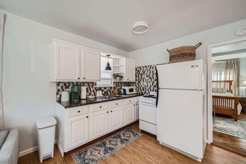 Whip up a delicious meal or enjoy a quick snack in this stylish, functional space.