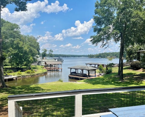 Large yard with private dock