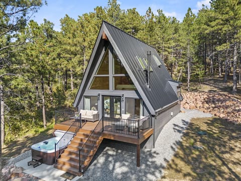 Beautiful custom built A-Frame at Hillside Hideaway waiting your arrival! 