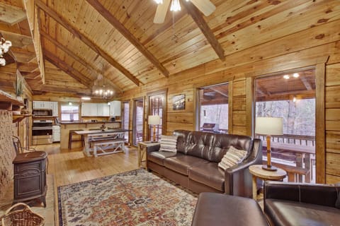 Open concept living and dining space.